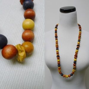 multicolor wooden beads necklace